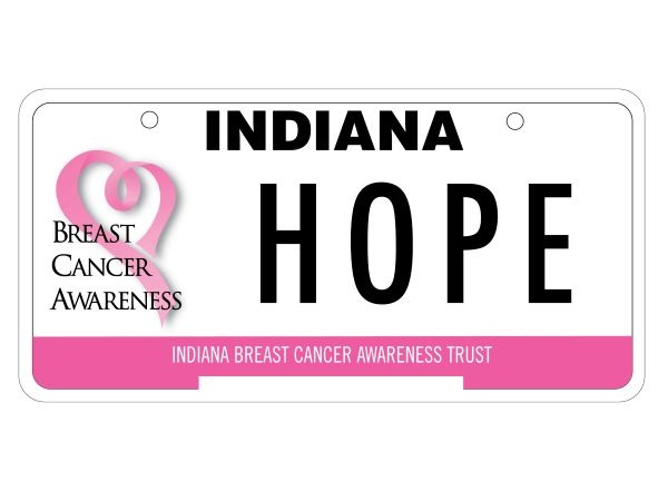 Indiana Breast Cancer Awareness License Plate