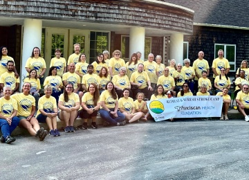 group photo at a camp