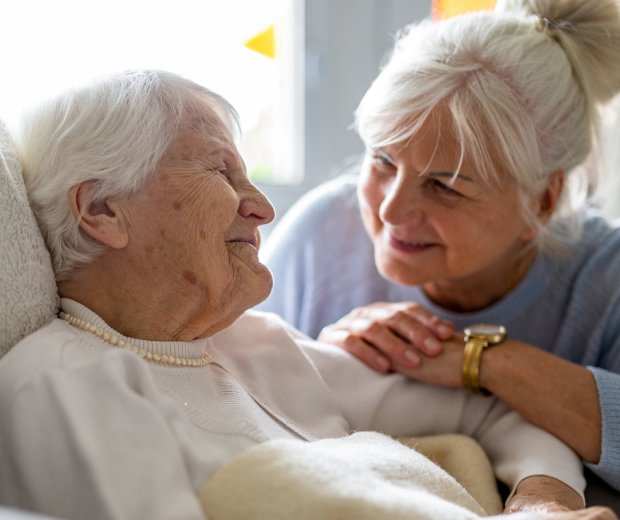 Elderly patient with caregiver