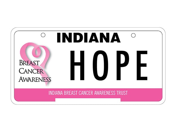 Example of Indiana Hope license plate