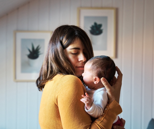 Mother holding baby